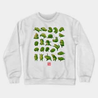 Yoga Frogs Poster No Text Crewneck Sweatshirt